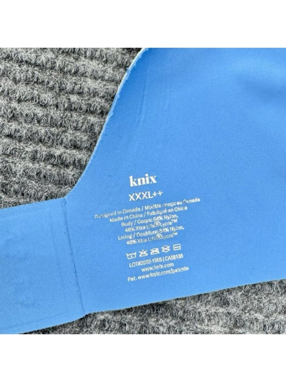 Knix Bra XXXL++ Revolution V-Neck Wireless Blue Floral Moisture Wicking Comfort - Picture 5 of 6